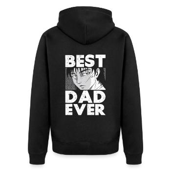 Papa Anime Comme Un Papa Ordinaire Otaku Manga Japonais - Veste à capuche bio Premium Unisexe - noir - Dos - Nico (187cm)