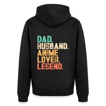 Papa Anime Comme Un Papa Ordinaire Otaku Manga Japonais - Veste à capuche bio Premium Unisexe - noir - Dos - Nico (187cm)