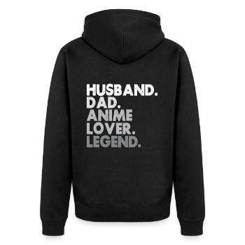 Papa Anime Comme Un Papa Ordinaire Otaku Manga Japonais - Veste à capuche bio Premium Unisexe - noir - Dos - Nico (187cm)