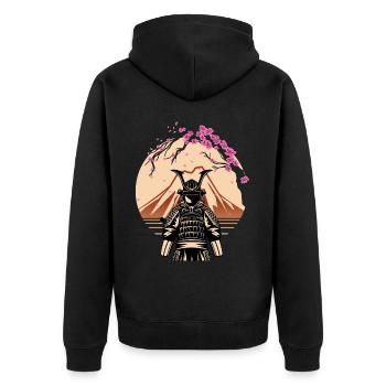 Samouraï Fuji Japon Combattant Japonais - Veste à capuche bio Premium Unisexe - noir - Dos - Nico (187cm)