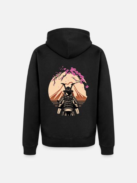 Samurai Fuji Japan Kämpfer Japanisch - Unisex Premium Bio Zip Hoodie - Schwarz