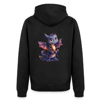 Dragon Vampire Halloween Cute Anime Kids - Unisex Premium Organic Zip Hoodie - black - Back - Nico (187cm)