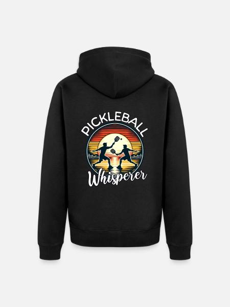 Pickleball Flüsterer - Unisex Premium Bio Zip Hoodie - Schwarz