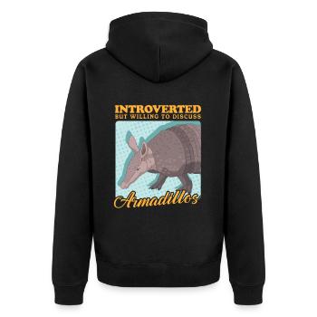 Tatous à neuf bandes tatou cadeau - Veste à capuche bio Premium Unisexe - noir - Dos - Nico (187cm)