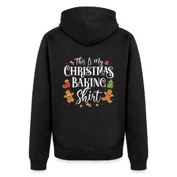 Baker - Unisex Premium Organic Zip Hoodie - black - Back - Nico (187cm)