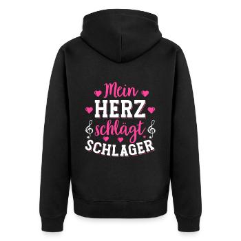 Schlager Tshirt Women's Schlager Party Costume Party - Unisex Premium Organic Zip Hoodie - black - Back - Nico (187cm)
