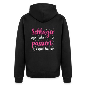 Schlager Tshirt Women's Schlager Party Costume Party - Unisex Premium Organic Zip Hoodie - black - Back - Nico (187cm)