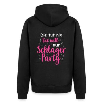 Schlager Tshirt Women's Schlager Party Costume Party - Unisex Premium Organic Zip Hoodie - black - Back - Nico (187cm)