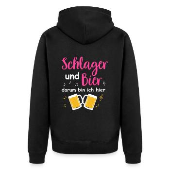 Schlager Tshirt Women's Schlager Party Costume Party - Unisex Premium Organic Zip Hoodie - black - Back - Nico (187cm)