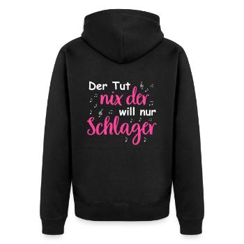 Schlager Tshirt Women's Schlager Party Costume Party - Unisex Premium Organic Zip Hoodie - black - Back - Nico (187cm)