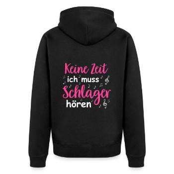 Schlager Tshirt Women's Schlager Party Costume Party - Unisex Premium Organic Zip Hoodie - black - Back - Nico (187cm)