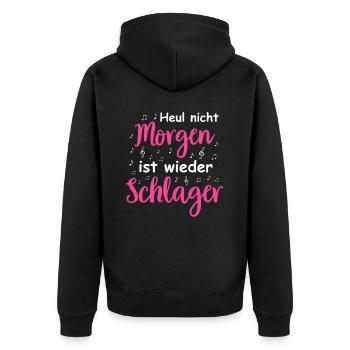 Schlager Tshirt Women's Schlager Party Costume Party - Unisex Premium Organic Zip Hoodie - black - Back - Nico (187cm)
