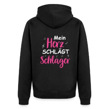 Schlager Tshirt Women's Schlager Party Costume Party - Unisex Premium Organic Zip Hoodie - black - Back - Nico (187cm)