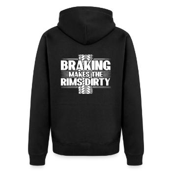 Cars Traffic Commuting Driver Rush Hour - Unisex Premium Bio Zip Hoodie - Schwarz - Hinten - Nico (187cm)