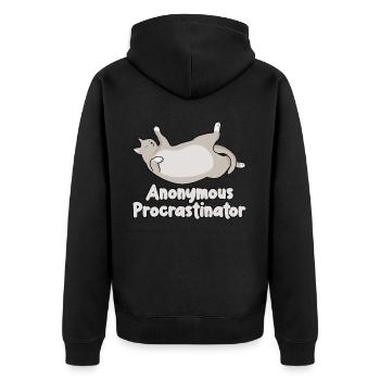 Cat Procrastinators Procrastinating Cats - Unisex Premium Organic Zip Hoodie - black - Back - Nico (187cm)