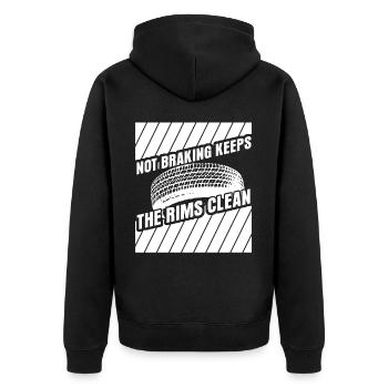 Traffic Rush Hour Driver Commuting Car - Unisex Premium Bio Zip Hoodie - Schwarz - Hinten - Nico (187cm)