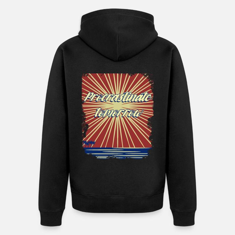 Procrastination - Unisex Premium Bio Zip Hoodie - Schwarz