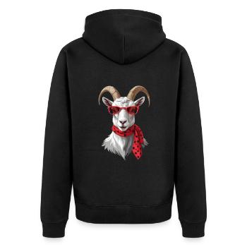Maman chèvre drôle parfaite pour la fête des mères - Veste à capuche bio Premium Unisexe - noir - Dos - Nico (187cm)