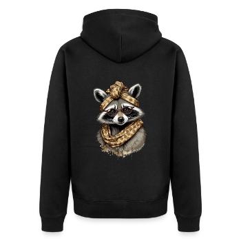 Maman raton laveur raton laveur amant fête des mères Design - Veste à capuche bio Premium Unisexe - noir - Dos - Nico (187cm)