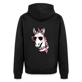 Maman Cheval Cheval Amant Mère Cheval Fille - Veste à capuche bio Premium Unisexe - noir - Dos - Nico (187cm)