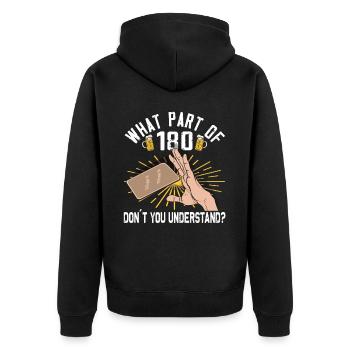 Bierdeckel Umdrehen Spiel Bier - Unisex Premium Bio Zip Hoodie - Schwarz - Hinten - Nico (187cm)