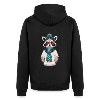 Maman raton laveur amant raton laveur fête des mères - Veste à capuche bio Premium Unisexe - noir - Dos - Nico (187cm)