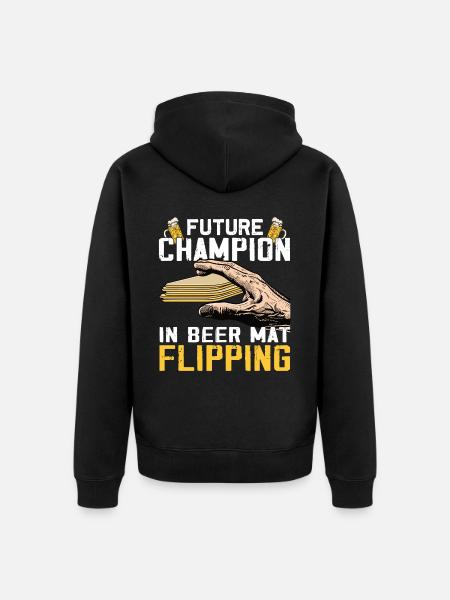 Coasters Flip Game Beer - Unisex Premium Organic Zip Hoodie - black