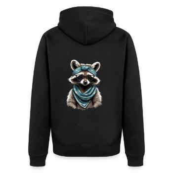 Mama Raccoon Raccoon Amoureux du raton laveur - Veste à capuche bio Premium Unisexe - noir - Dos - Nico (187cm)