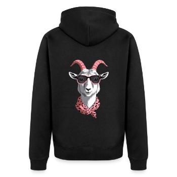 Lustige Mama Ziege Perfekt Zum Muttertag - Unisex Premium Bio Zip Hoodie - Schwarz - Hinten - Nico (187cm)