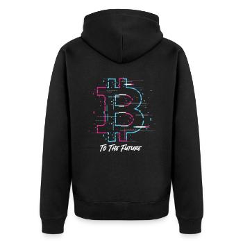 Bitcoin To The Future Bitcoin Btc Crypto Currency - Unisex Premium Organic Zip Hoodie - black - Back - Nico (187cm)