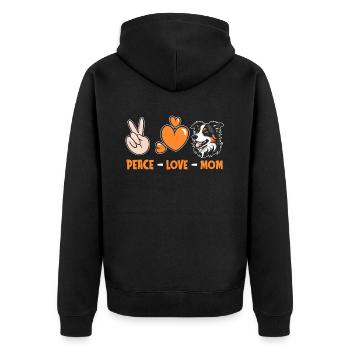 Border Collie Peace Love Chien Maman - Veste à capuche bio Premium Unisexe - noir - Dos - Nico (187cm)