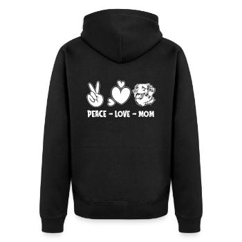 Épagneul breton paix amour chien maman - Veste à capuche bio Premium Unisexe - noir - Dos - Nico (187cm)