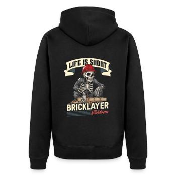 Bricklayer - Unisex Premium Organic Zip Hoodie - black - Back - Nico (187cm)