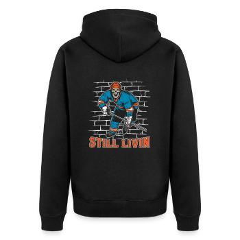 Hockey sur glace - Veste à capuche bio Premium Unisexe - noir - Dos - Nico (187cm)