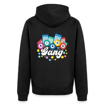 Joueur de bingo Bingo Gang - Veste à capuche bio Premium Unisexe - noir - Dos - Nico (187cm)