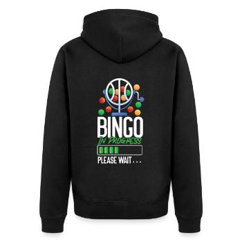Bingo Player Bingo In Progress - Unisex Premium Bio Zip Hoodie - Schwarz - Hinten - Nico (187cm)