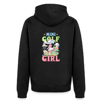 Fille de golf - Veste à capuche bio Premium Unisexe - noir - Dos - Nico (187cm)