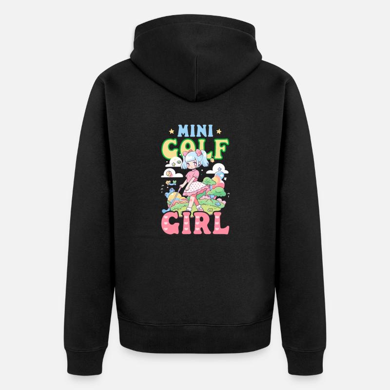 Fille de golf - Veste à capuche bio Premium Unisexe - noir