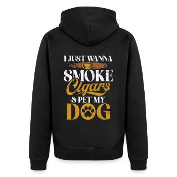 Fumeur de cigares - Veste à capuche bio Premium Unisexe - noir - Dos - Nico (187cm)
