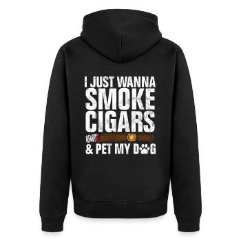 Fumeur de cigares - Veste à capuche bio Premium Unisexe - noir - Dos - Nico (187cm)