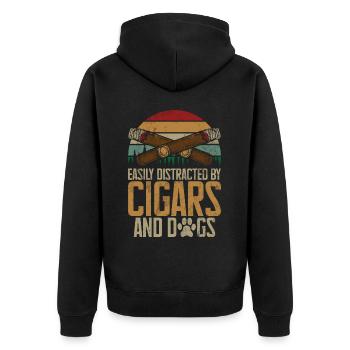 Fumeur de cigares - Veste à capuche bio Premium Unisexe - noir - Dos - Nico (187cm)