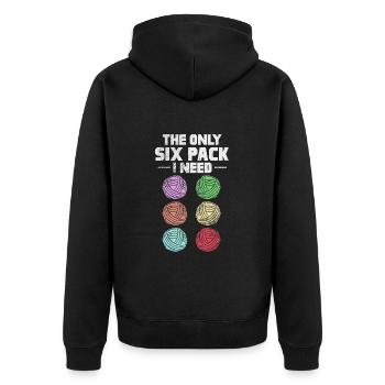 Crochet Knitting - Unisex Premium Organic Zip Hoodie - black - Back - Nico (187cm)