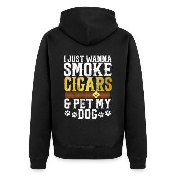 Fumeur de cigares - Veste à capuche bio Premium Unisexe - noir - Dos - Nico (187cm)