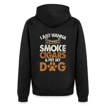 Fumeur de cigares - Veste à capuche bio Premium Unisexe - noir - Dos - Nico (187cm)