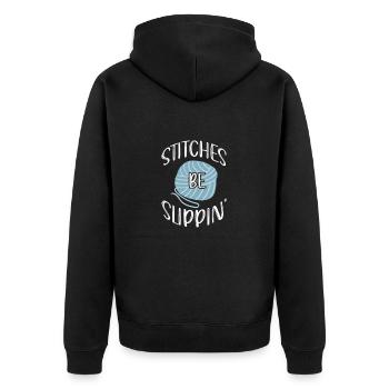 Crochet Knitting Sewing Seamstress Gift - Unisex Premium Organic Zip Hoodie - black - Back - Nico (187cm)