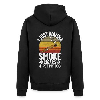 Fumeur de cigares - Veste à capuche bio Premium Unisexe - noir - Dos - Nico (187cm)