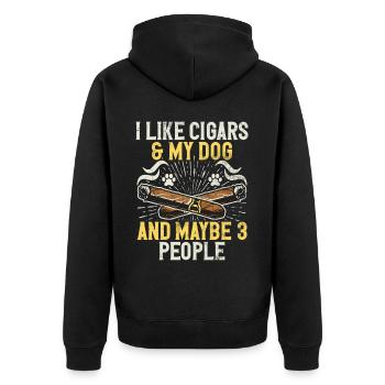 Fumeur de cigares - Veste à capuche bio Premium Unisexe - noir - Dos - Nico (187cm)