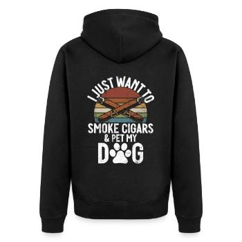 Fumeur de cigares - Veste à capuche bio Premium Unisexe - noir - Dos - Nico (187cm)