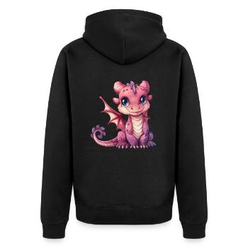 Dragon rose Saint-Valentin - Veste à capuche bio Premium Unisexe - noir - Dos - Nico (187cm)