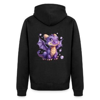 Dragon Kawaii Dragon Kids - Unisex Premium Organic Zip Hoodie - black - Back - Nico (187cm)